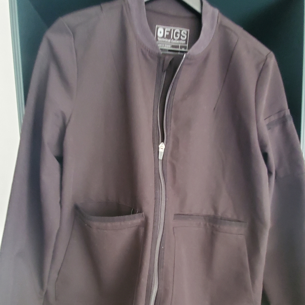 Black FIGS scrub Jacket